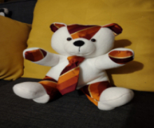 Bear made from ties Bear made from ties